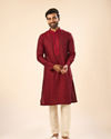 Manyavar Men Maroon Magnificence Kurta Pajama