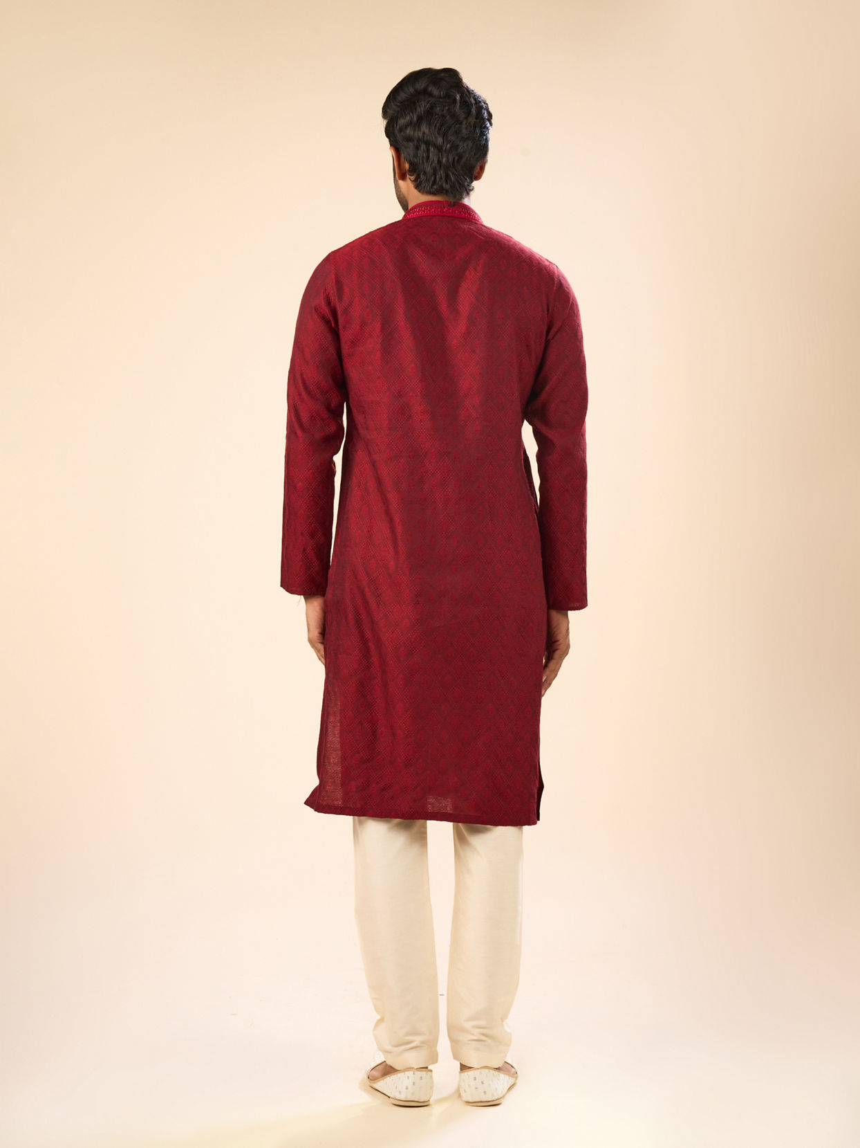 Manyavar Men Maroon Magnificence Kurta Pajama