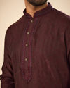 Manyavar Men Gleaming Wine Kurta Pajama