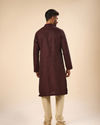 Manyavar Men Gleaming Wine Kurta Pajama