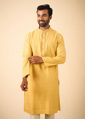 Manyavar Men Radiant Mustard Kurta Pajama