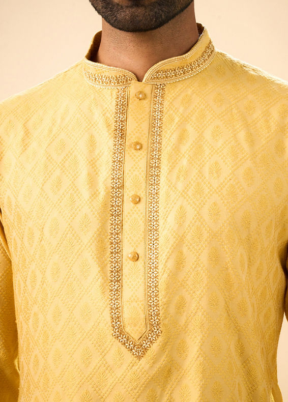 Manyavar Men Radiant Mustard Kurta Pajama