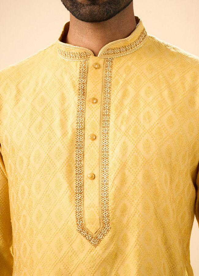 Manyavar Men Radiant Mustard Kurta Pajama
