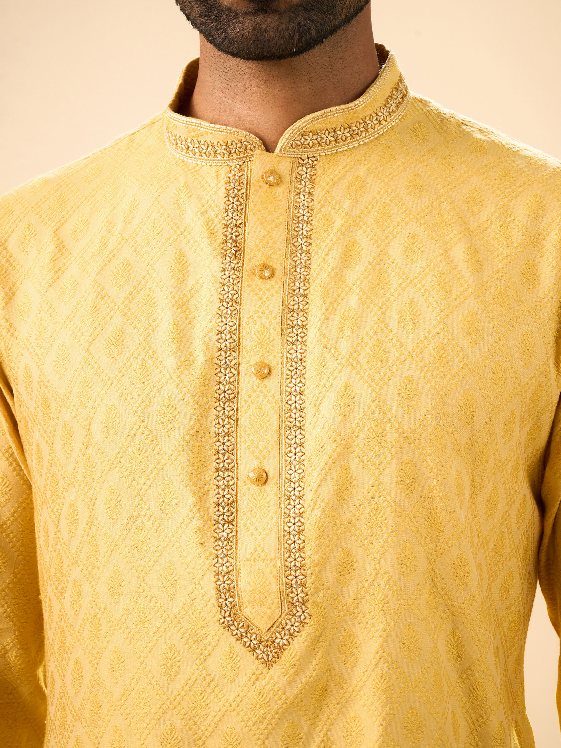 Manyavar Men Radiant Mustard Kurta Pajama