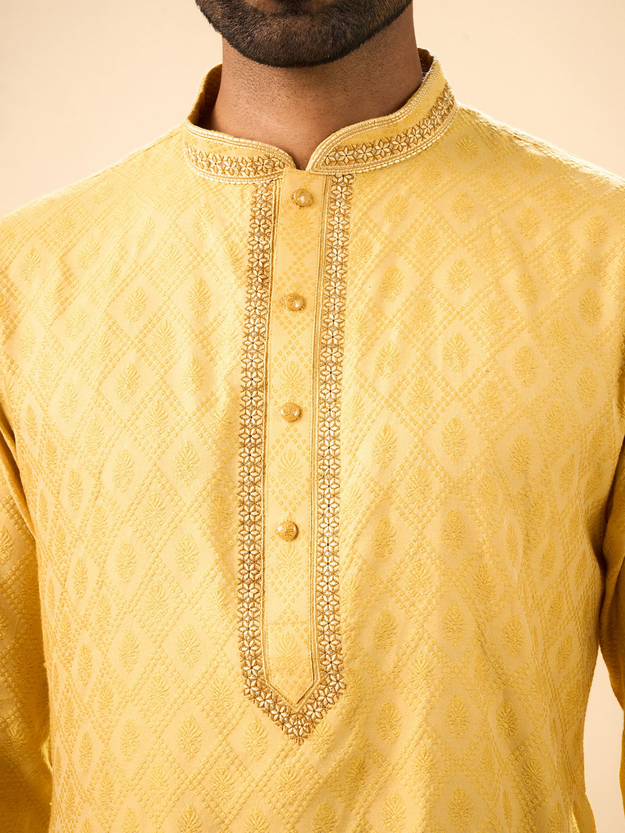 Manyavar Men Radiant Mustard Kurta Pajama