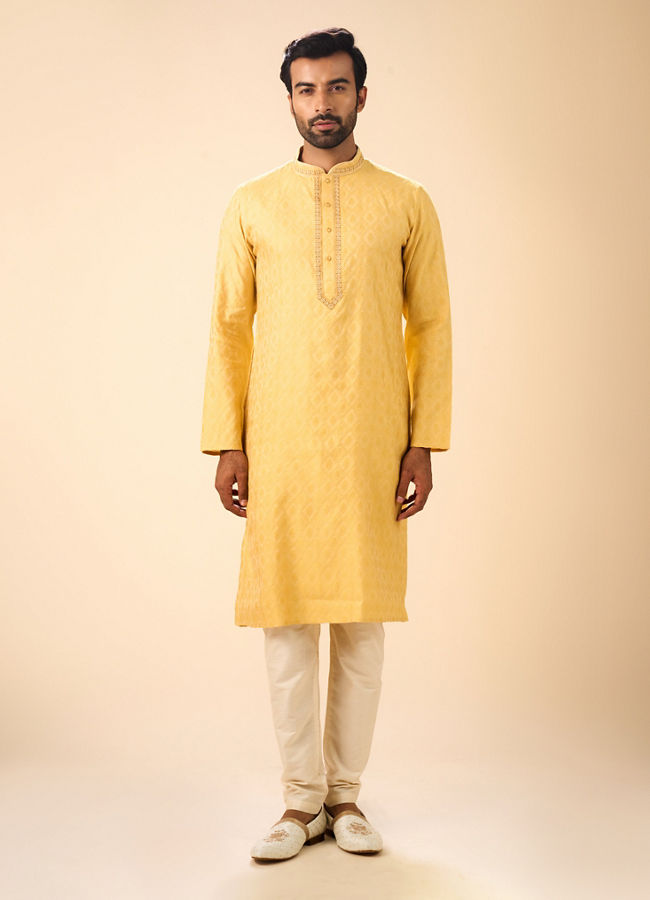 Manyavar Men Radiant Mustard Kurta Pajama
