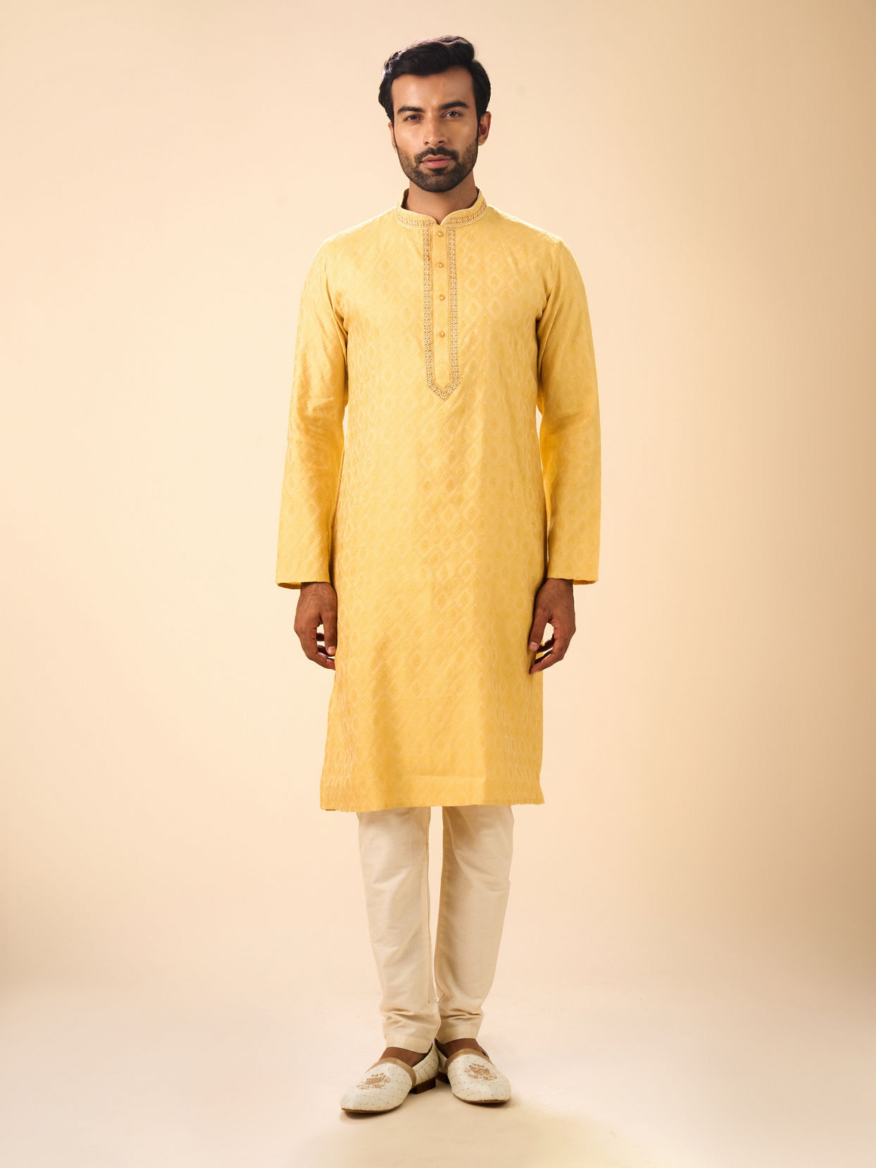 Manyavar Men Radiant Mustard Kurta Pajama