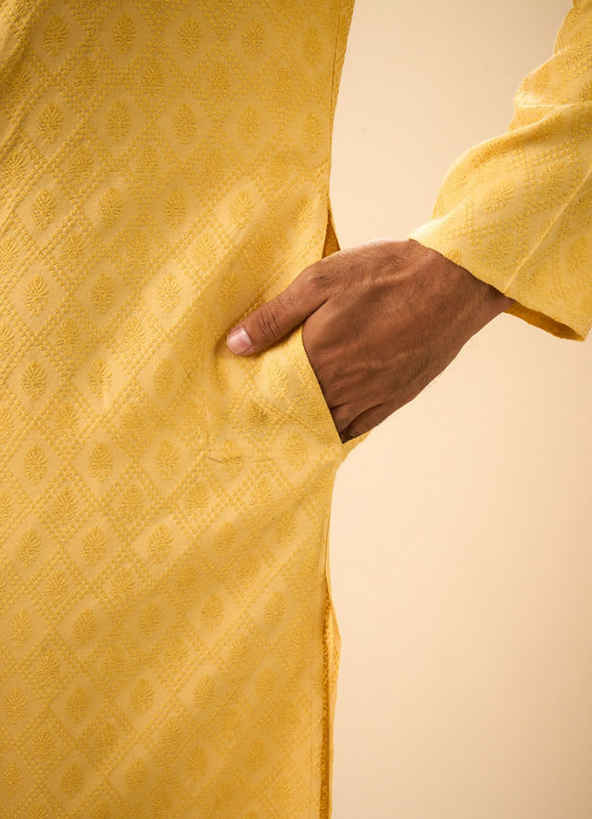 Manyavar Men Radiant Mustard Kurta Pajama