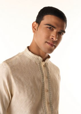 Manyavar Men Elegant Cream Kurta Pajama