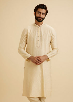 Manyavar Men Radiant Beige Kurta Pajama