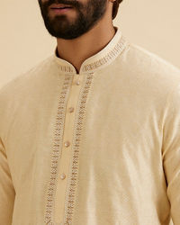Manyavar Men Radiant Beige Kurta Pajama