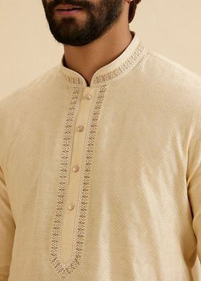 Manyavar Men Radiant Beige Kurta Pajama