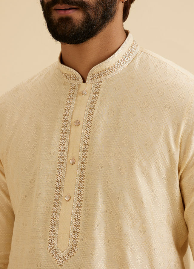 Manyavar Men Radiant Beige Kurta Pajama