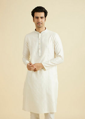 Manyavar Men Elegant Cream Kurta Pajama