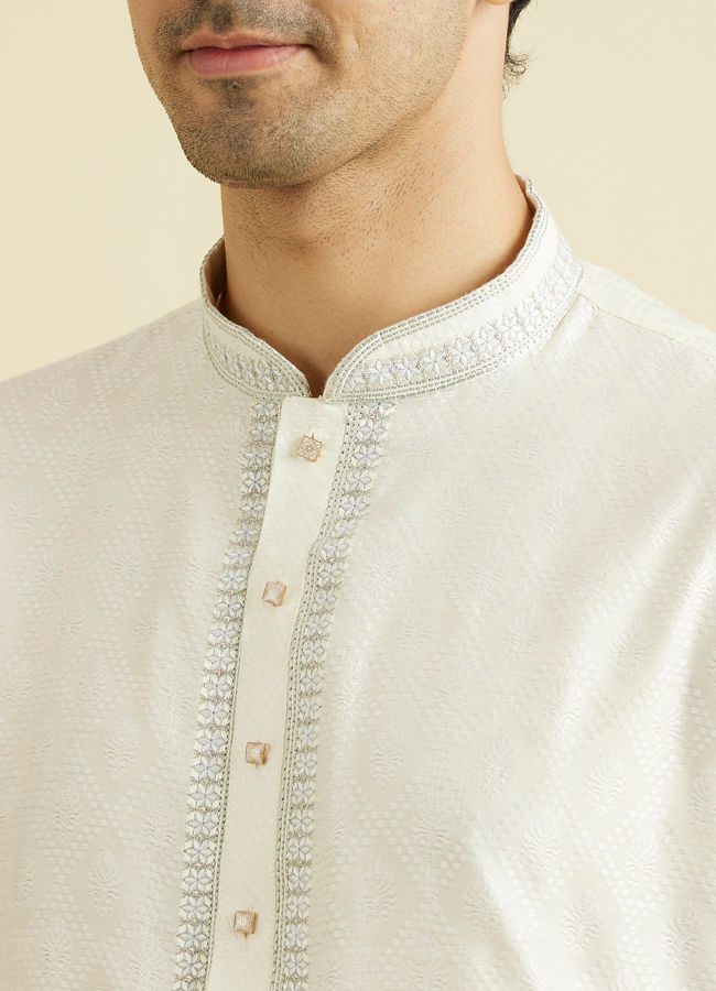 Manyavar Men Elegant Cream Kurta Pajama