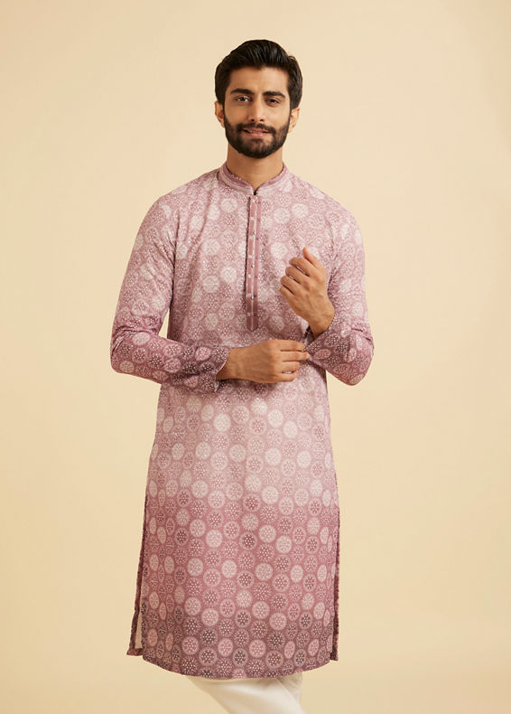 Manyavar Men Mystic Pink Elegance Kurta Pajama