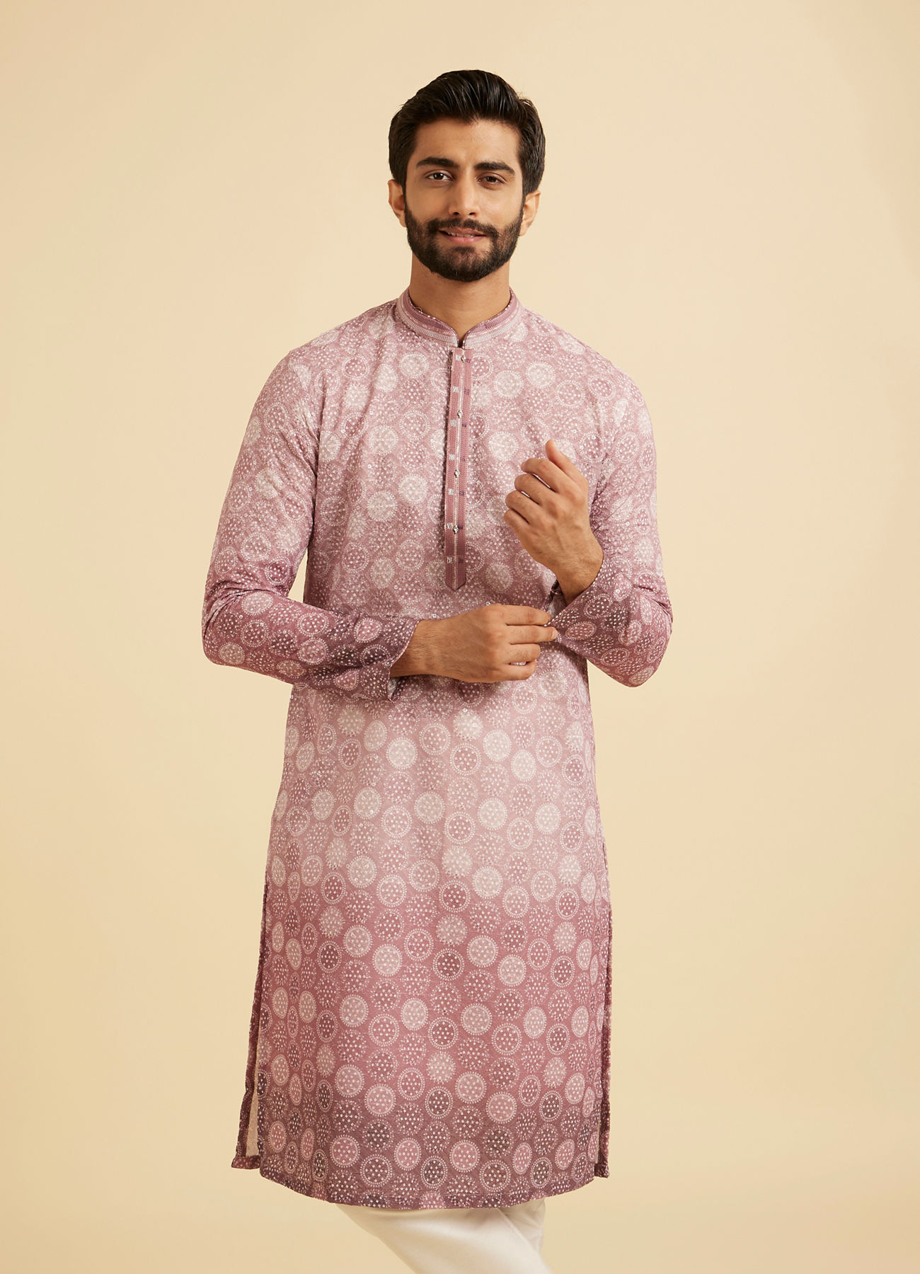 Manyavar Men Mystic Pink Elegance Kurta Pajama