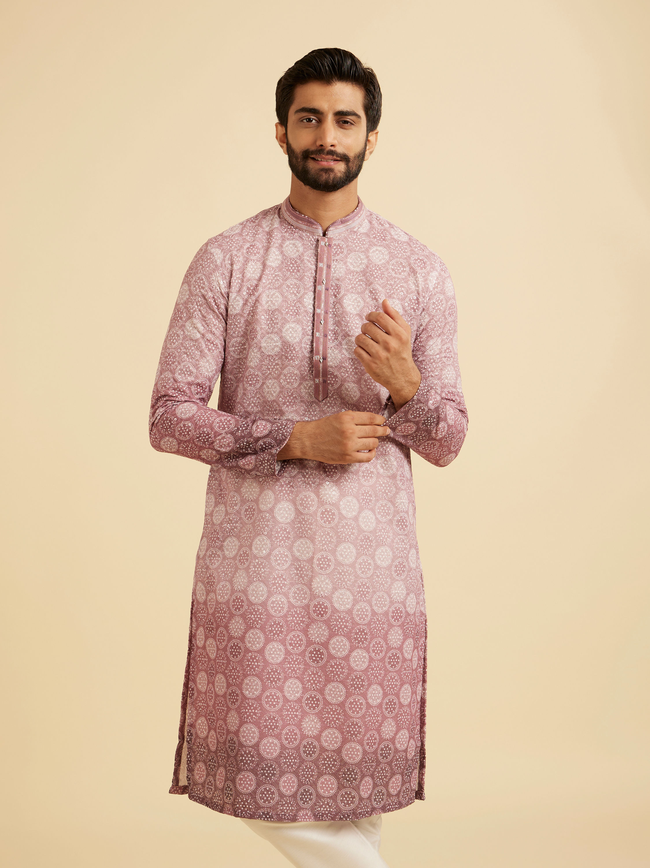 Manyavar Men Mystic Pink Elegance Kurta Pajama