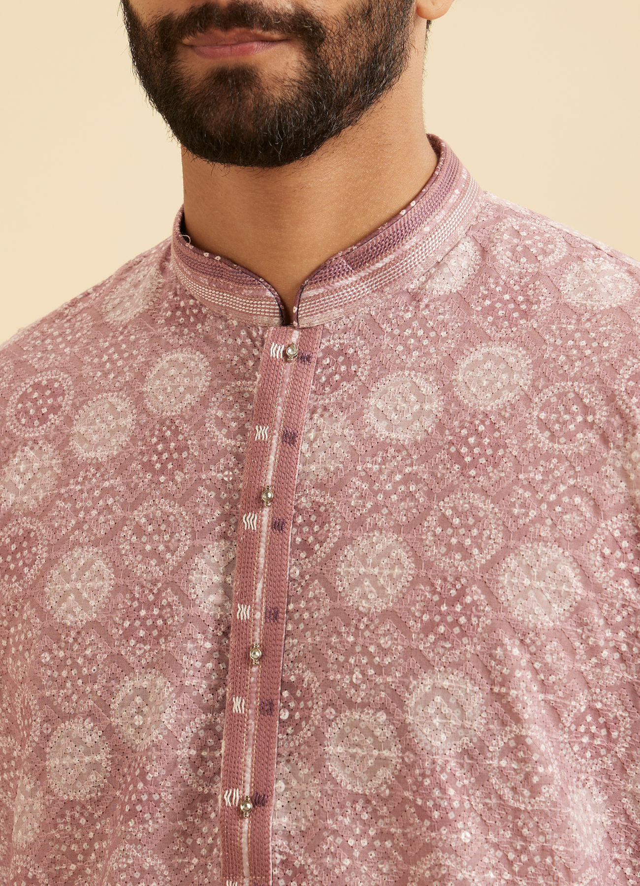 Manyavar Men Mystic Pink Elegance Kurta Pajama