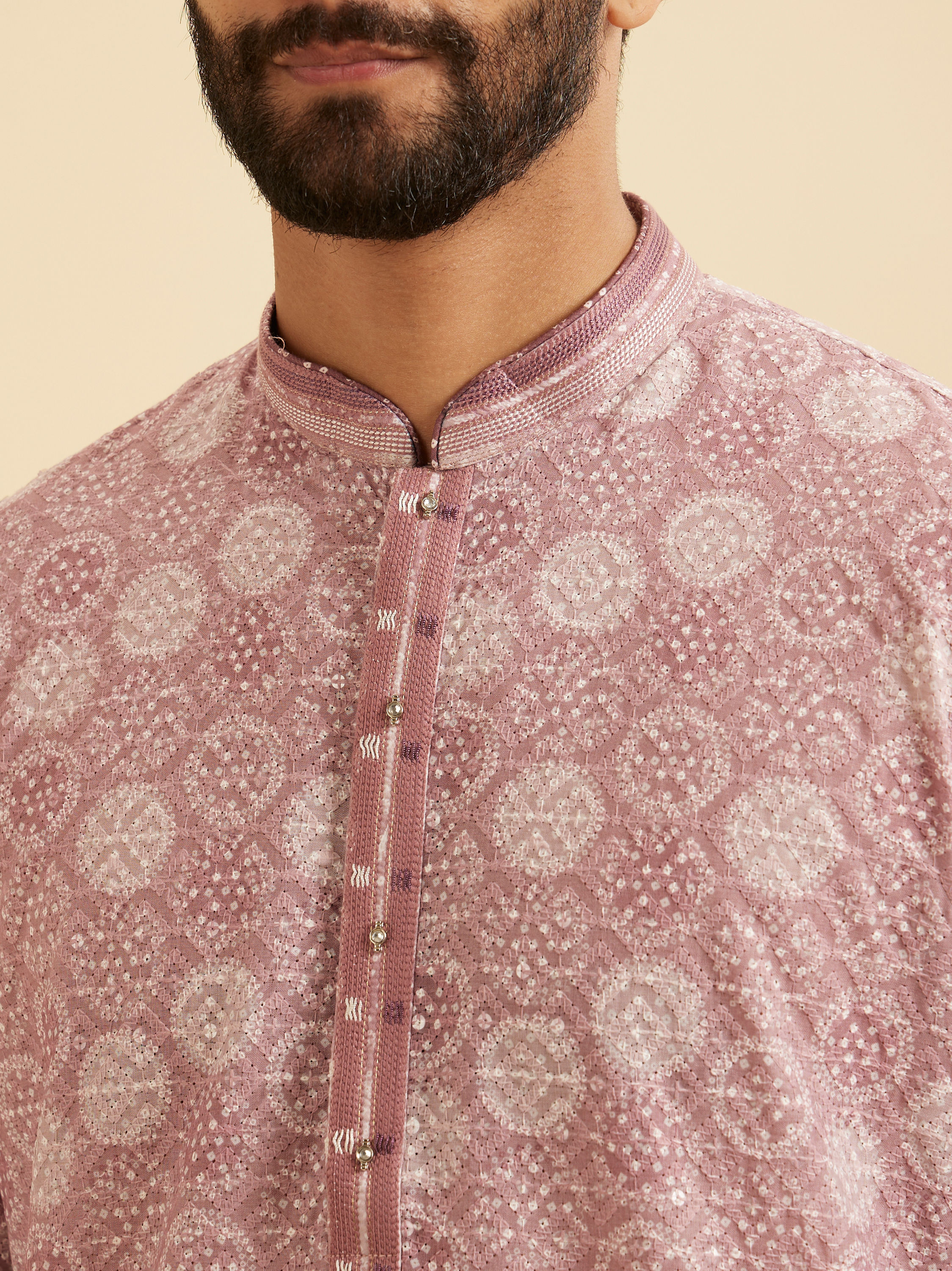 Manyavar Men Mystic Pink Elegance Kurta Pajama