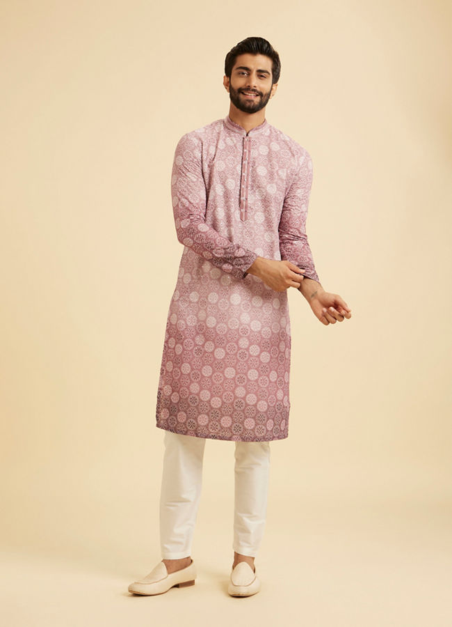 Manyavar Men Mystic Pink Elegance Kurta Pajama