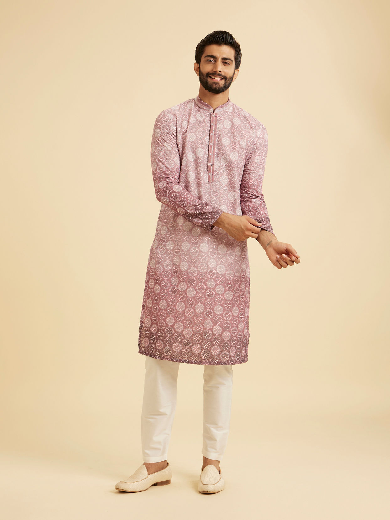 Manyavar Men Mystic Pink Elegance Kurta Pajama