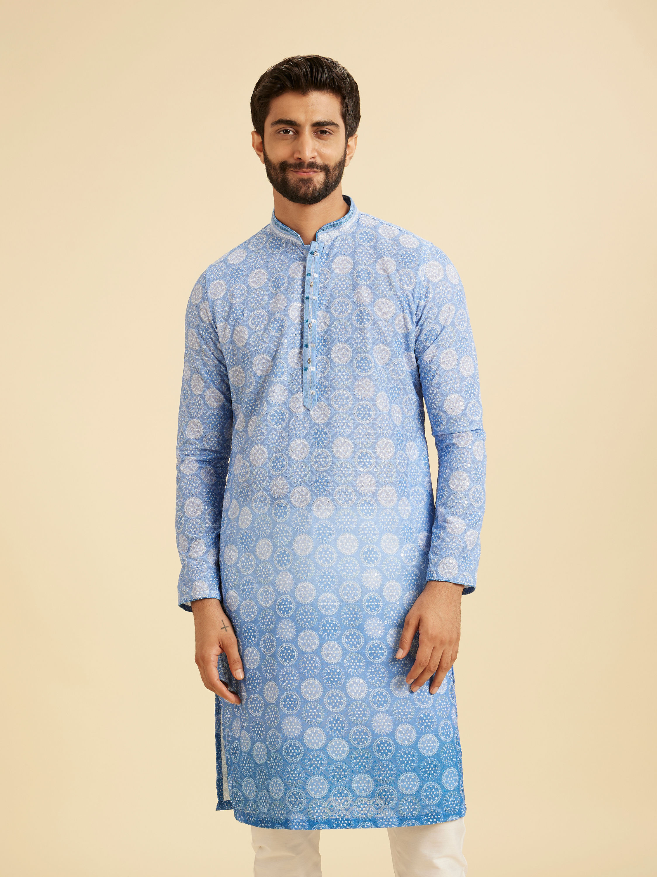 Manyavar Men Azure Majesty Kurta Pajama