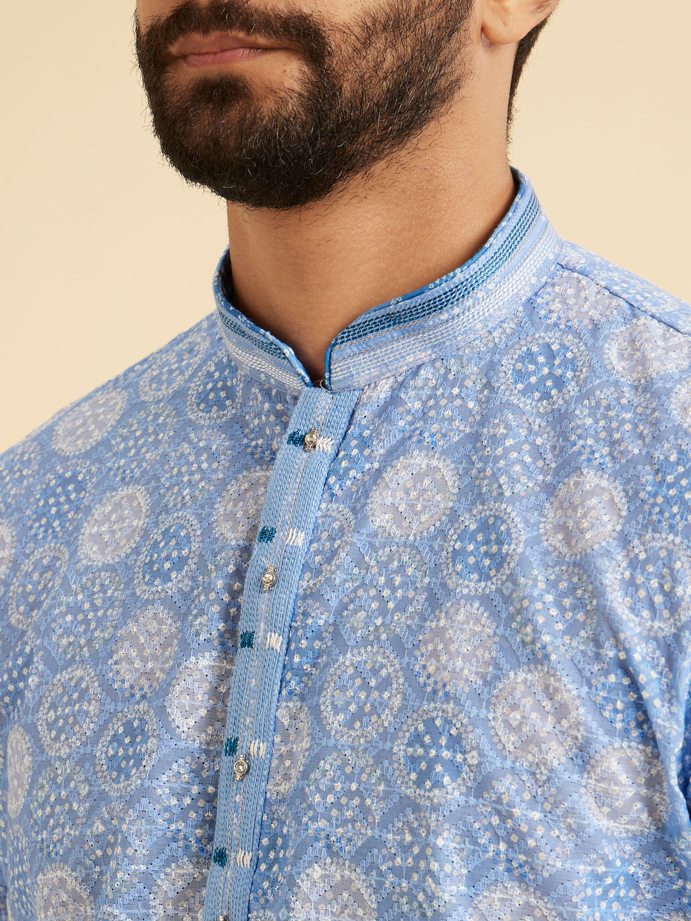 Manyavar Men Azure Majesty Kurta Pajama