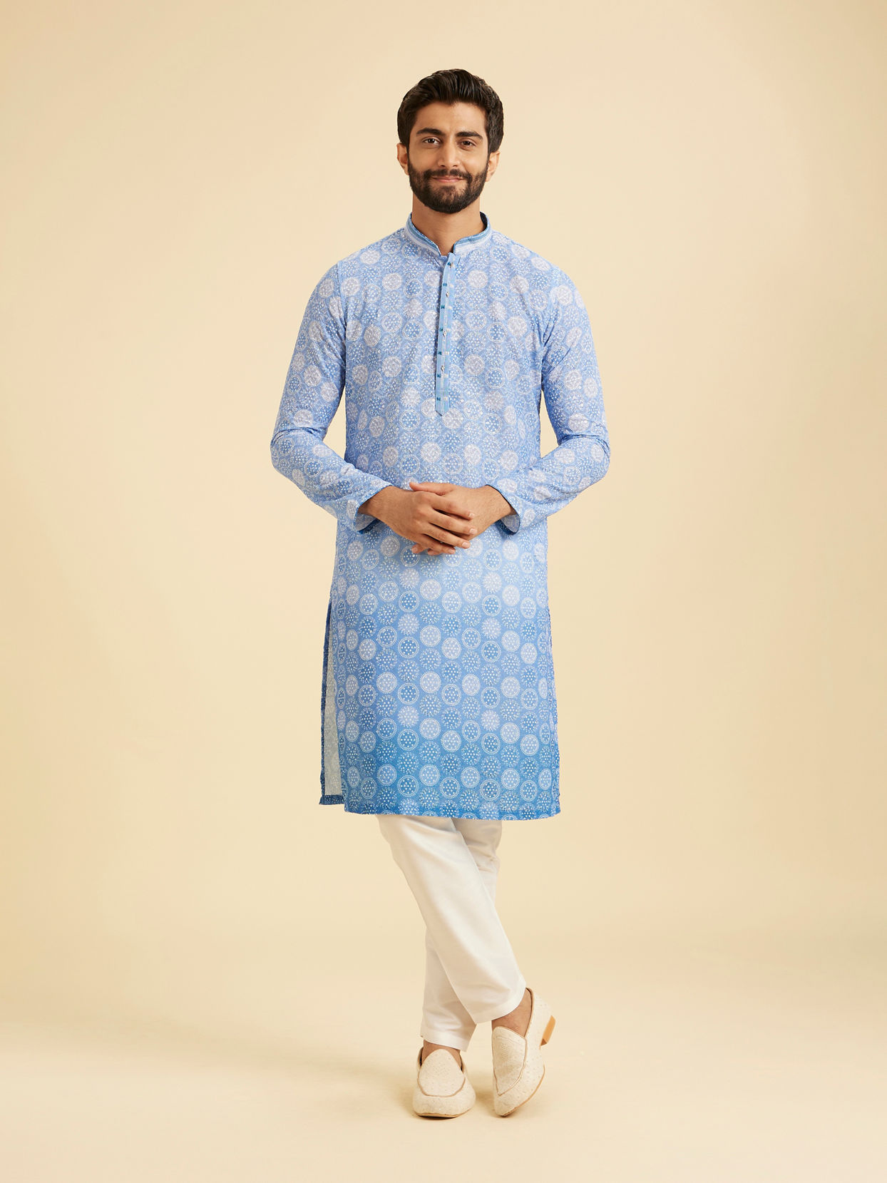 Manyavar Men Azure Majesty Kurta Pajama