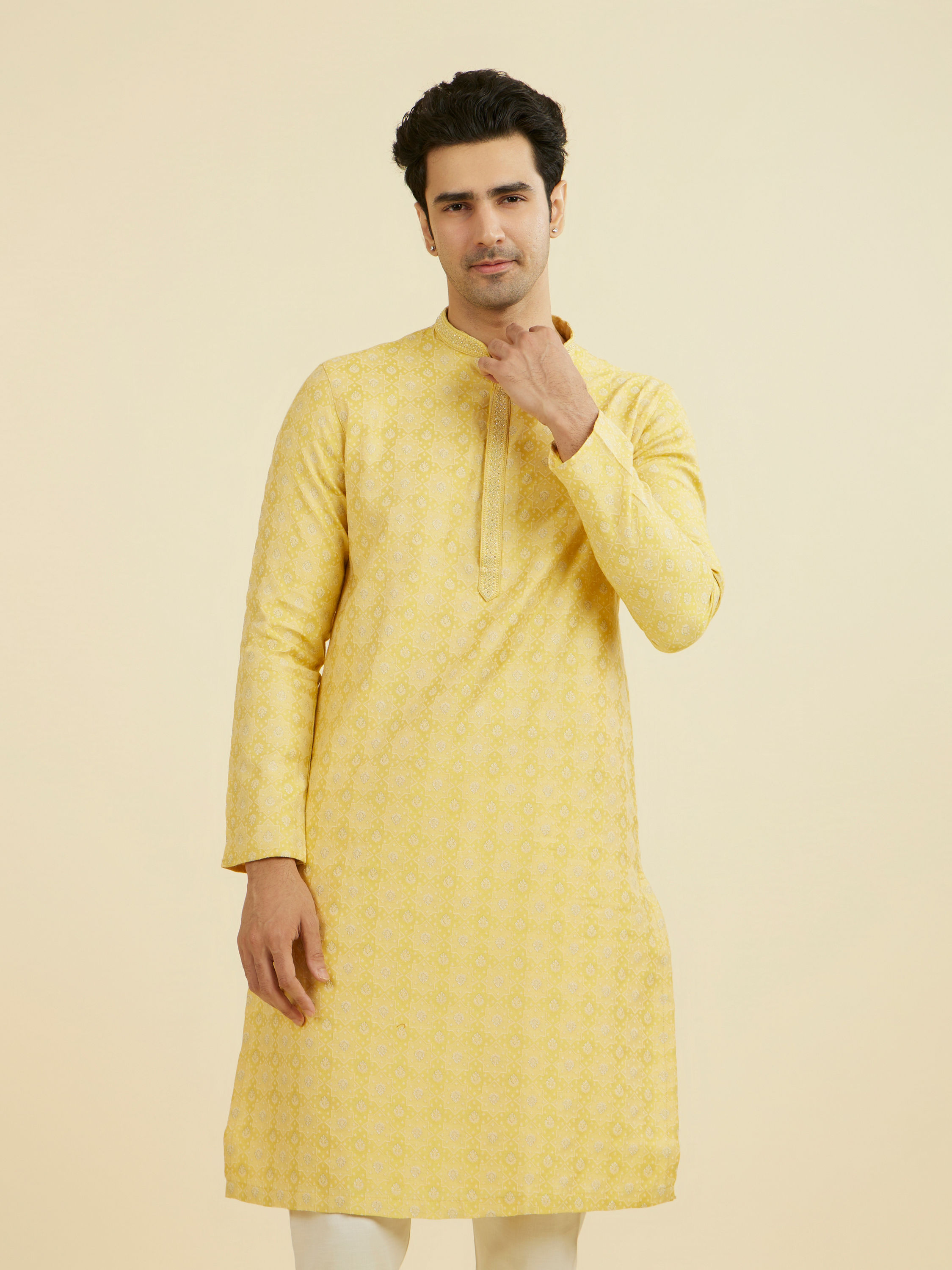 Manyavar Men Radiant Yellow Kurta Pajama