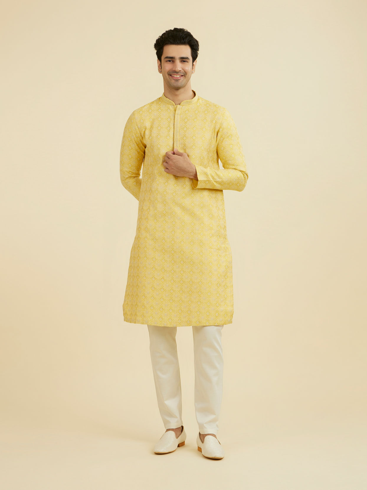 Manyavar Men Radiant Yellow Kurta Pajama
