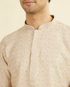 Manyavar Men Beige Brocade Kurta Pajama