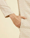 Manyavar Men Beige Brocade Kurta Pajama