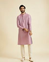 Manyavar Men Glistening Pink Kurta Pajama Ensemble