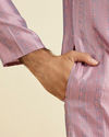 Manyavar Men Glistening Pink Kurta Pajama Ensemble