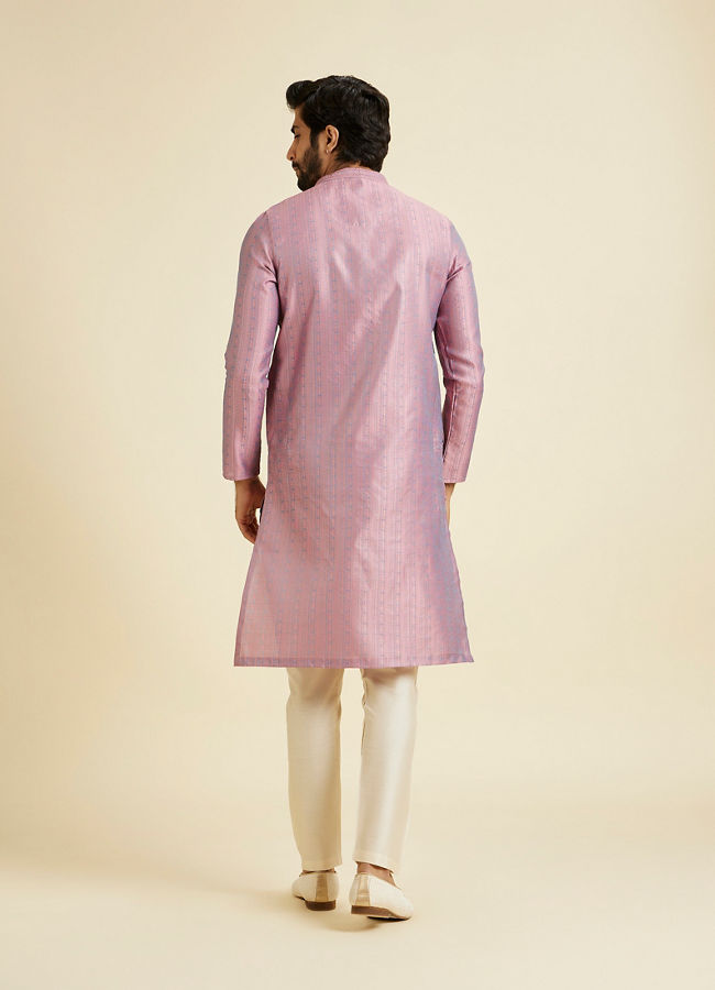 Manyavar Men Glistening Pink Kurta Pajama Ensemble