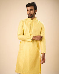 Manyavar Men Sunlit Yellow Kurta Pajama