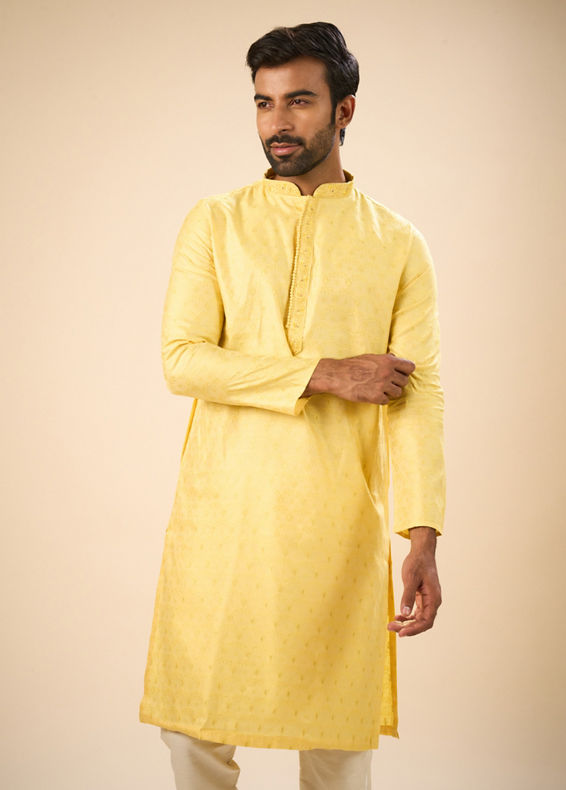 Manyavar Men Sunlit Yellow Kurta Pajama