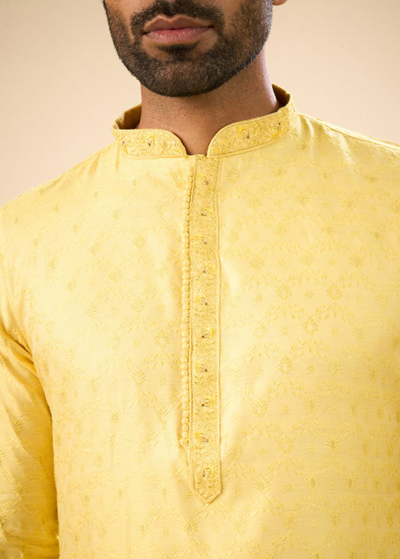 Manyavar Men Sunlit Yellow Kurta Pajama