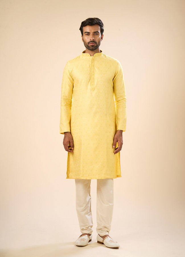 Manyavar Men Sunlit Yellow Kurta Pajama