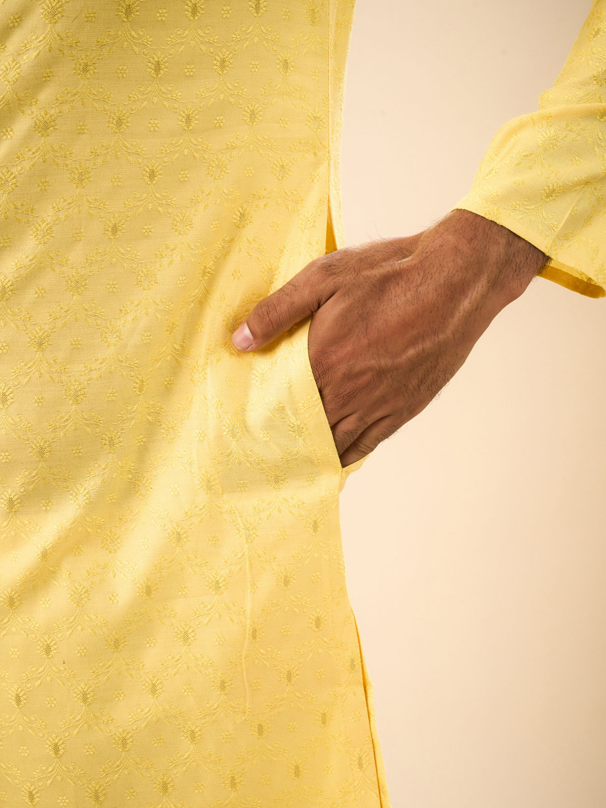 Manyavar Men Sunlit Yellow Kurta Pajama