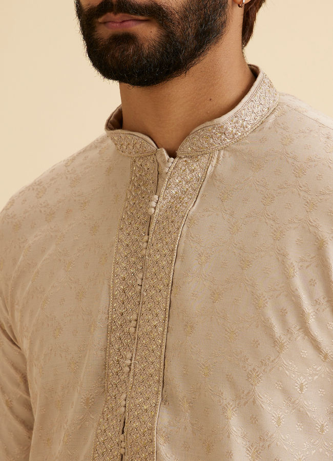Manyavar Men Elegant Beige Kurta Pajama