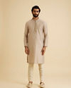 Manyavar Men Elegant Beige Kurta Pajama