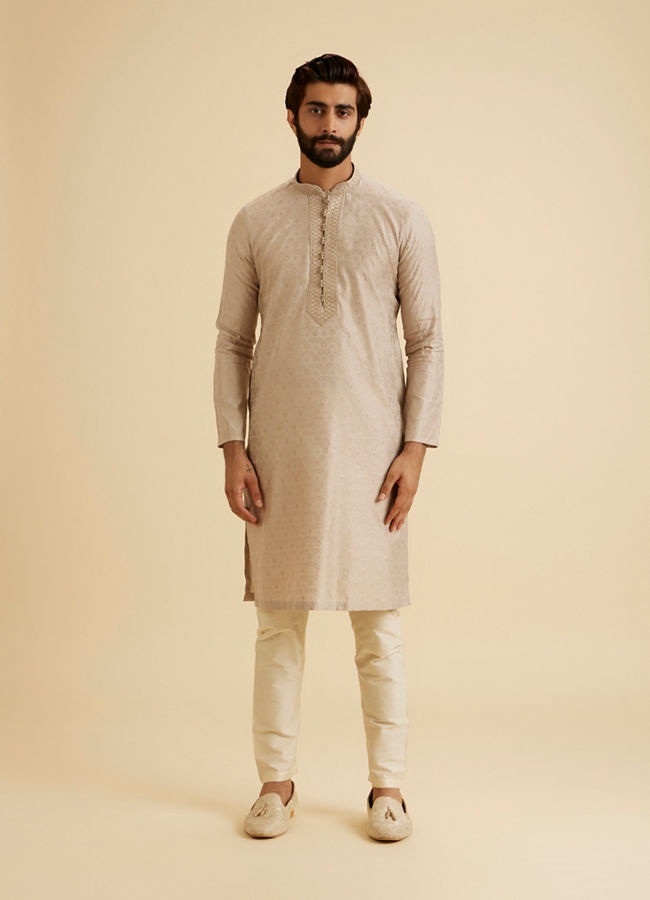 Manyavar Men Elegant Beige Kurta Pajama