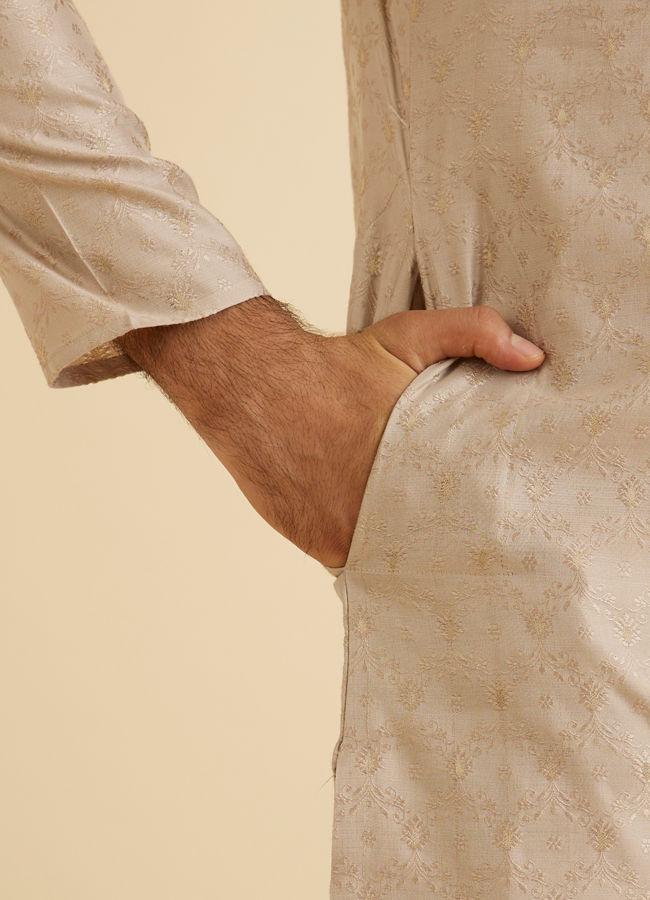 Manyavar Men Elegant Beige Kurta Pajama