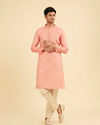 Manyavar Men Peach Kurta Pajama Ensemble