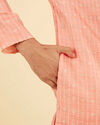 Manyavar Men Peach Kurta Pajama Ensemble