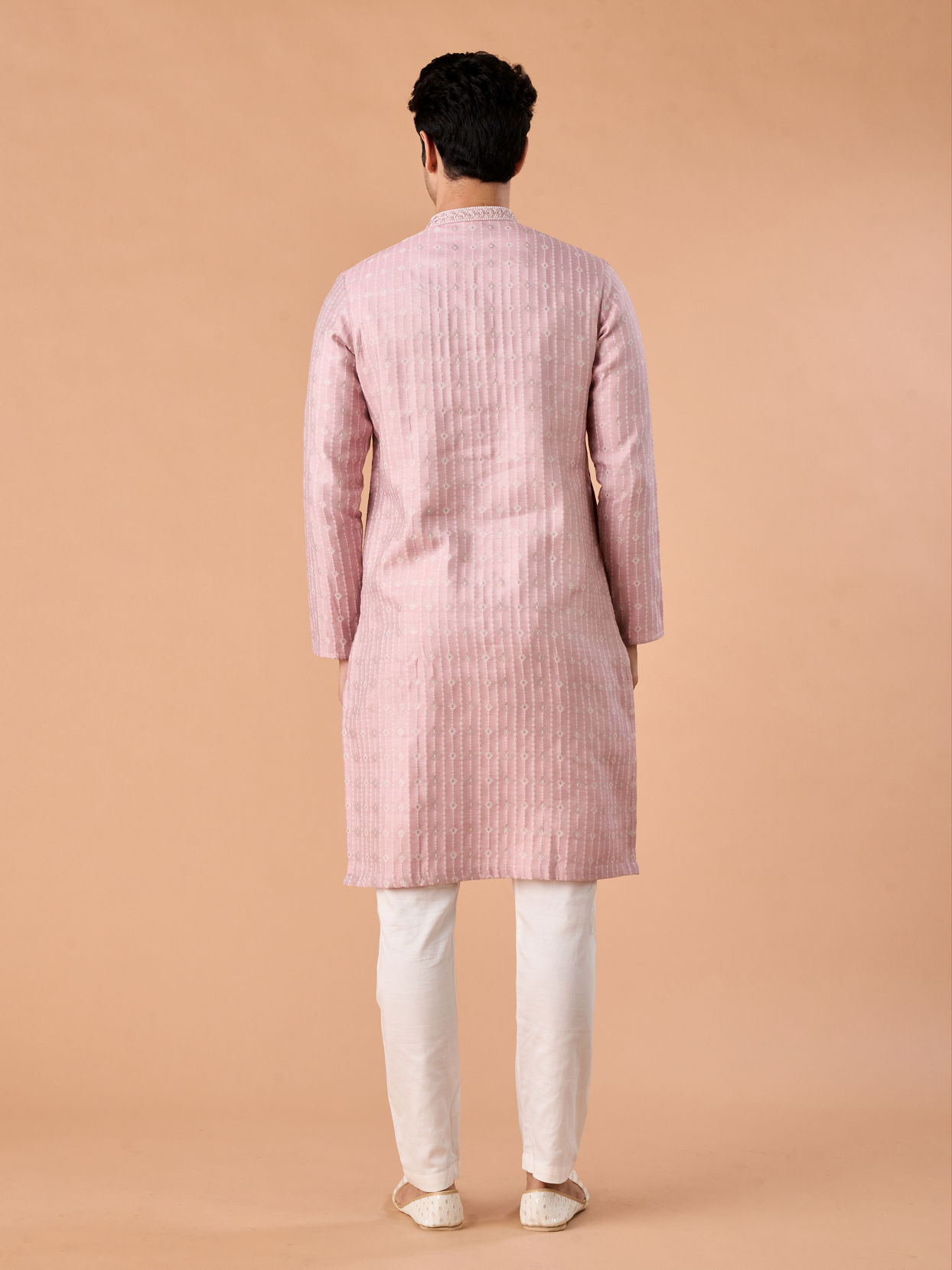 Manyavar Men Dusty Pink Elegance Kurta Pajama
