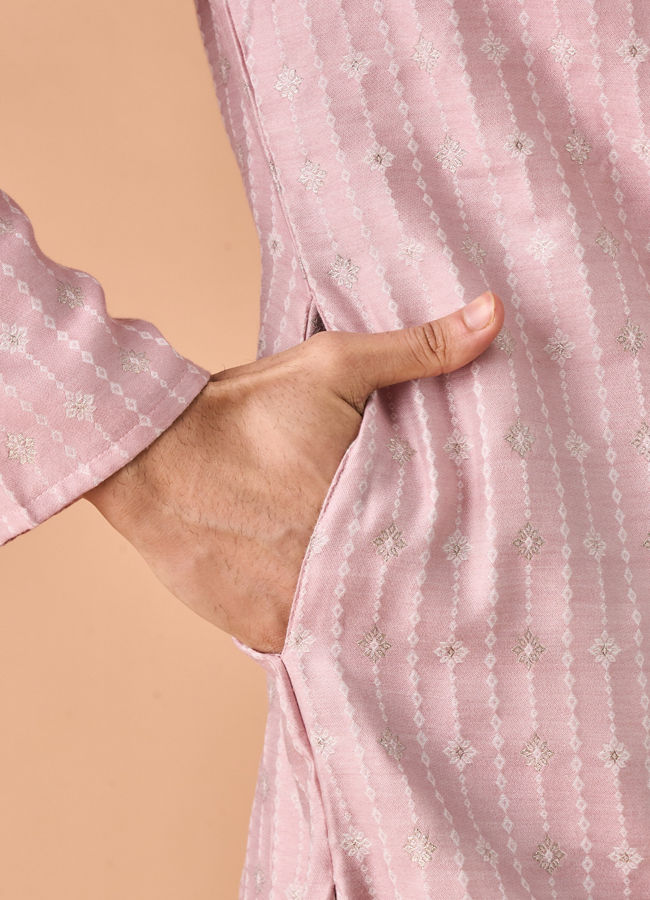 Manyavar Men Dusty Pink Elegance Kurta Pajama