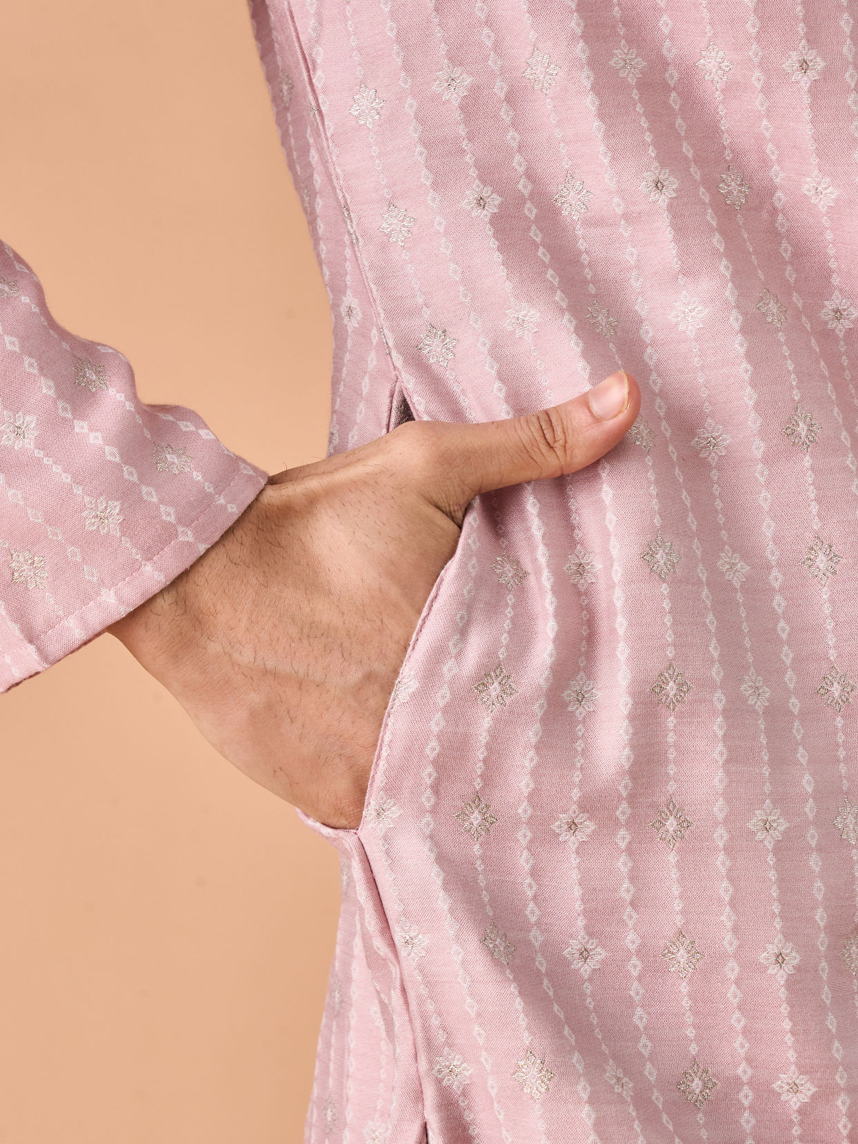 Manyavar Men Dusty Pink Elegance Kurta Pajama